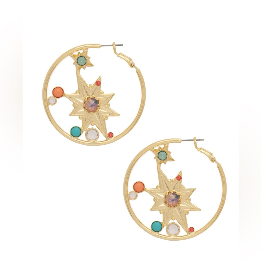 Sorreli Stevie Statement Bright Gold Tone Women Earrings New Without Tags